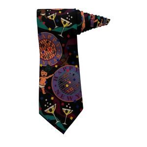 Ralph Marlin 1993 New Years Baby New Year Clock Novelty Necktie Celebration